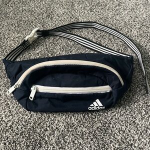 Vintage Adidas Original Blue and White Stripped Fanny Pack Waist Bag Unisex